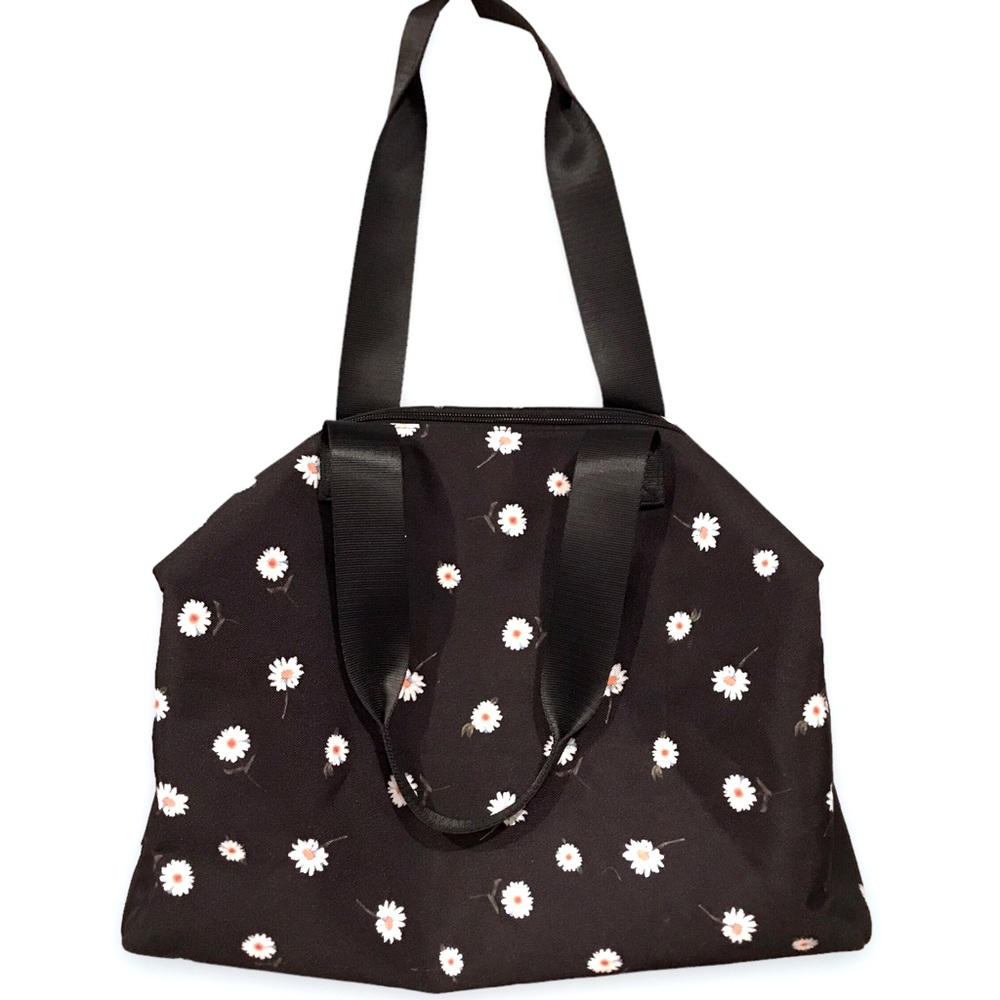 ALICE + OLIVIA by Stacey Bendet - Black and Daisies Duffel Overnight Bag